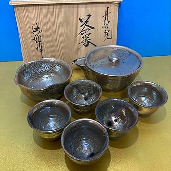 kuritika　丹波立杭焼　陶勝窯市野陶勝作大海茶入　共箱　V　8115 kuritika 丹波立杭焼 陶勝窯市野陶勝作大海茶入 共箱 V 8115